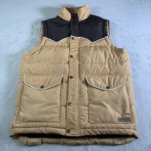 Cinch Vest Mens XS Beige Brown Western Puffer Aztec Lined Insulated MWV1578001